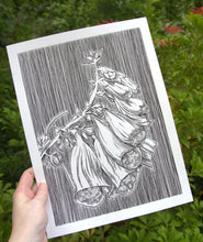Load image into Gallery viewer, ORIGINAL Artwork Foxgloves Ink Drawing