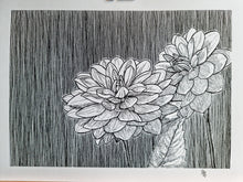 Load image into Gallery viewer, ORIGINAL Dahlia Black Ink Art