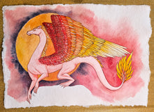 Load image into Gallery viewer, Red Dragon Fire Original Watercolour Painting